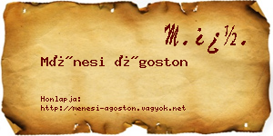 Ménesi Ágoston névjegykártya